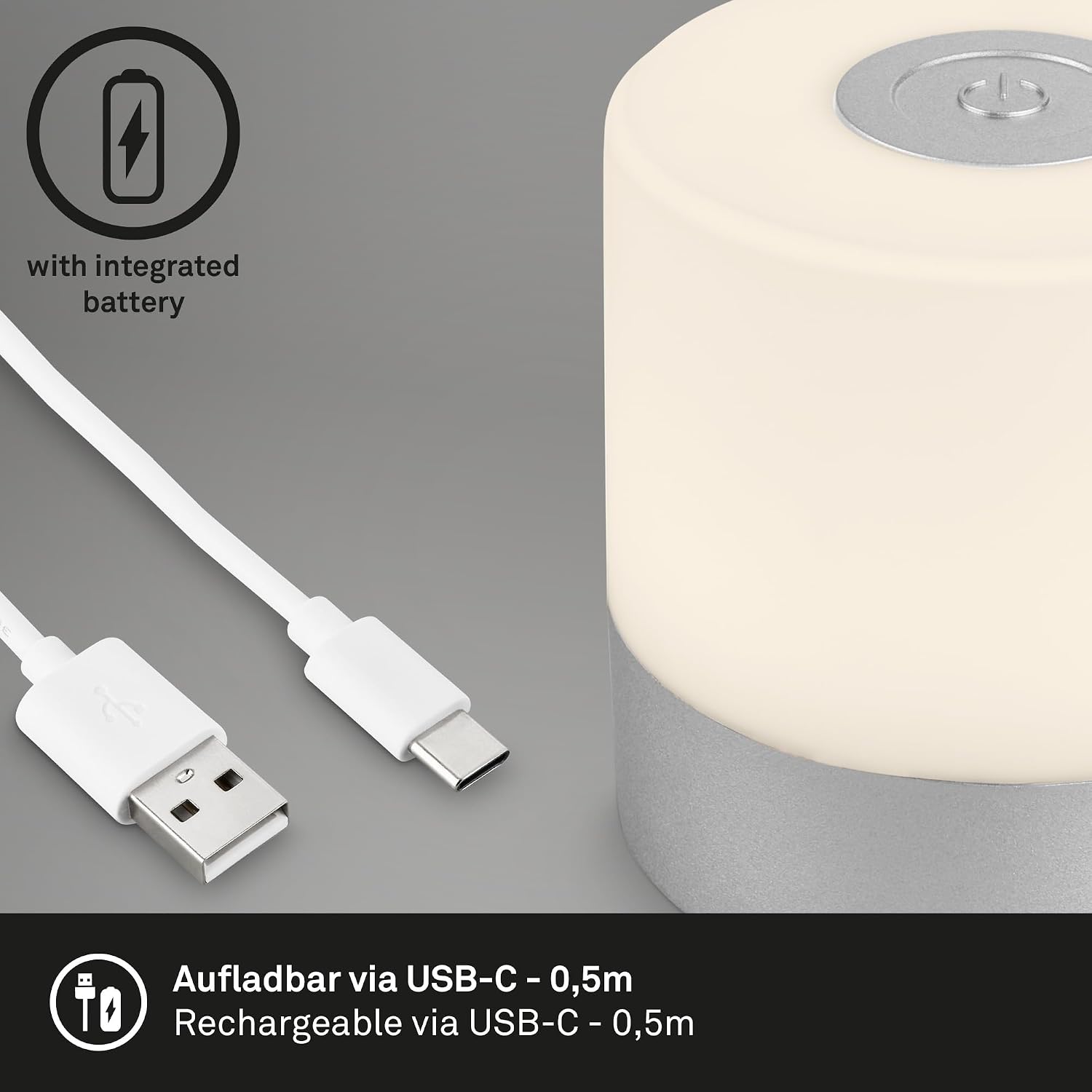 BRILONER - Mini lampe de table LED sans fil, Lampe de chevet à intensité variable Touch, Lampe de bureau, Lampe de lecture, Lampe de table extérieure & intérieure, Bleu