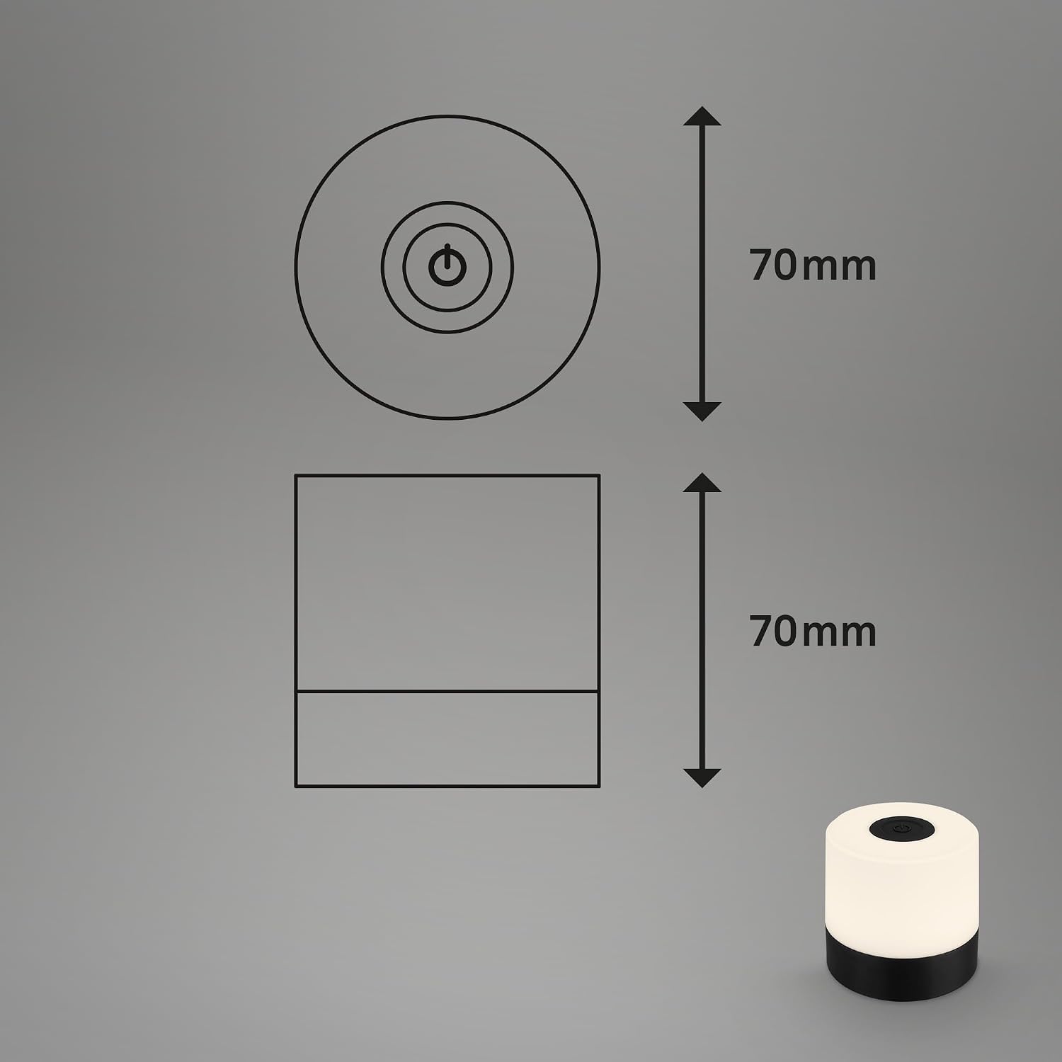 BRILONER - Mini lampe de table LED sans fil, Lampe de chevet à intensité variable Touch, Lampe de bureau, Lampe de lecture, Lampe de table extérieure & intérieure, Bleu