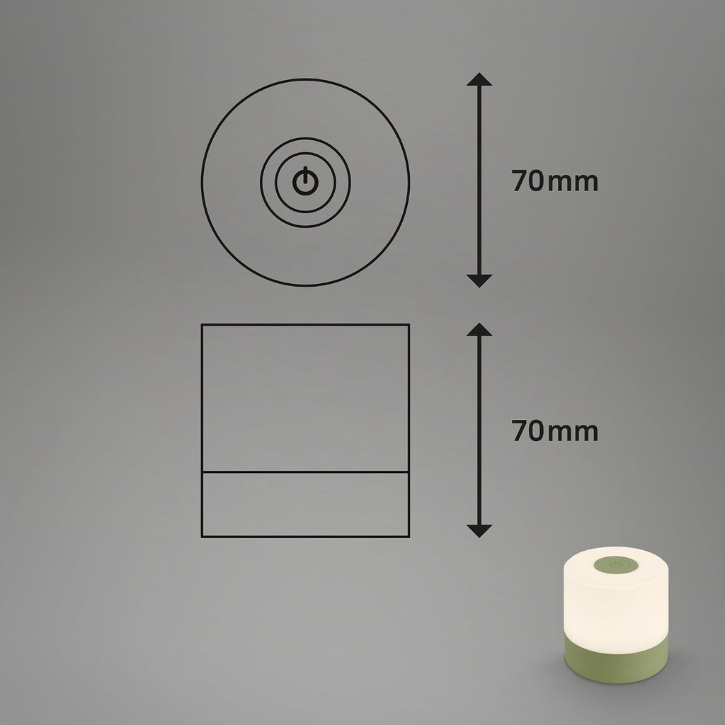 BRILONER - Mini lampe de table LED sans fil, Lampe de chevet à intensité variable Touch, Lampe de bureau, Lampe de lecture, Lampe de table extérieure & intérieure, Bleu