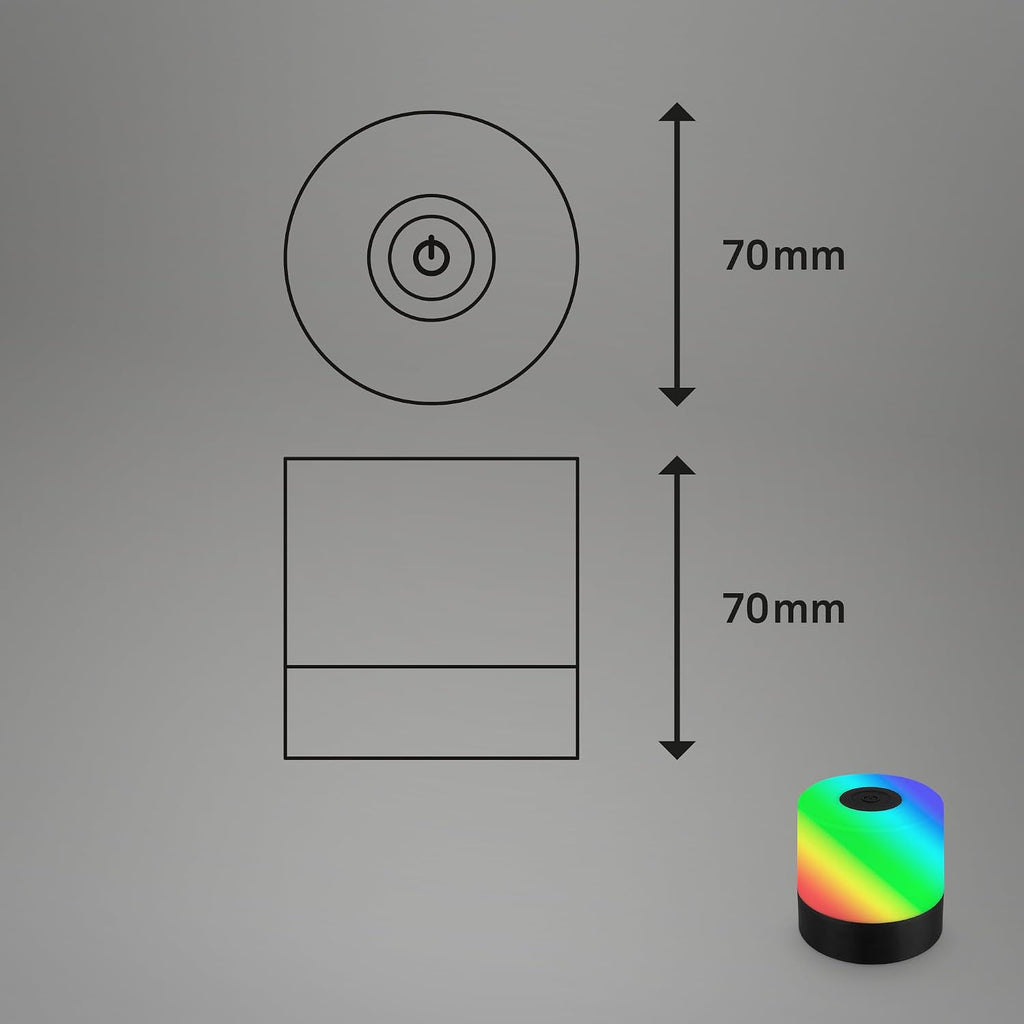 BRILONER - Mini lampe de table LED sans fil, Lampe de chevet à intensité variable Touch, Lampe de bureau, Lampe de lecture, Lampe de table extérieure & intérieure, Bleu