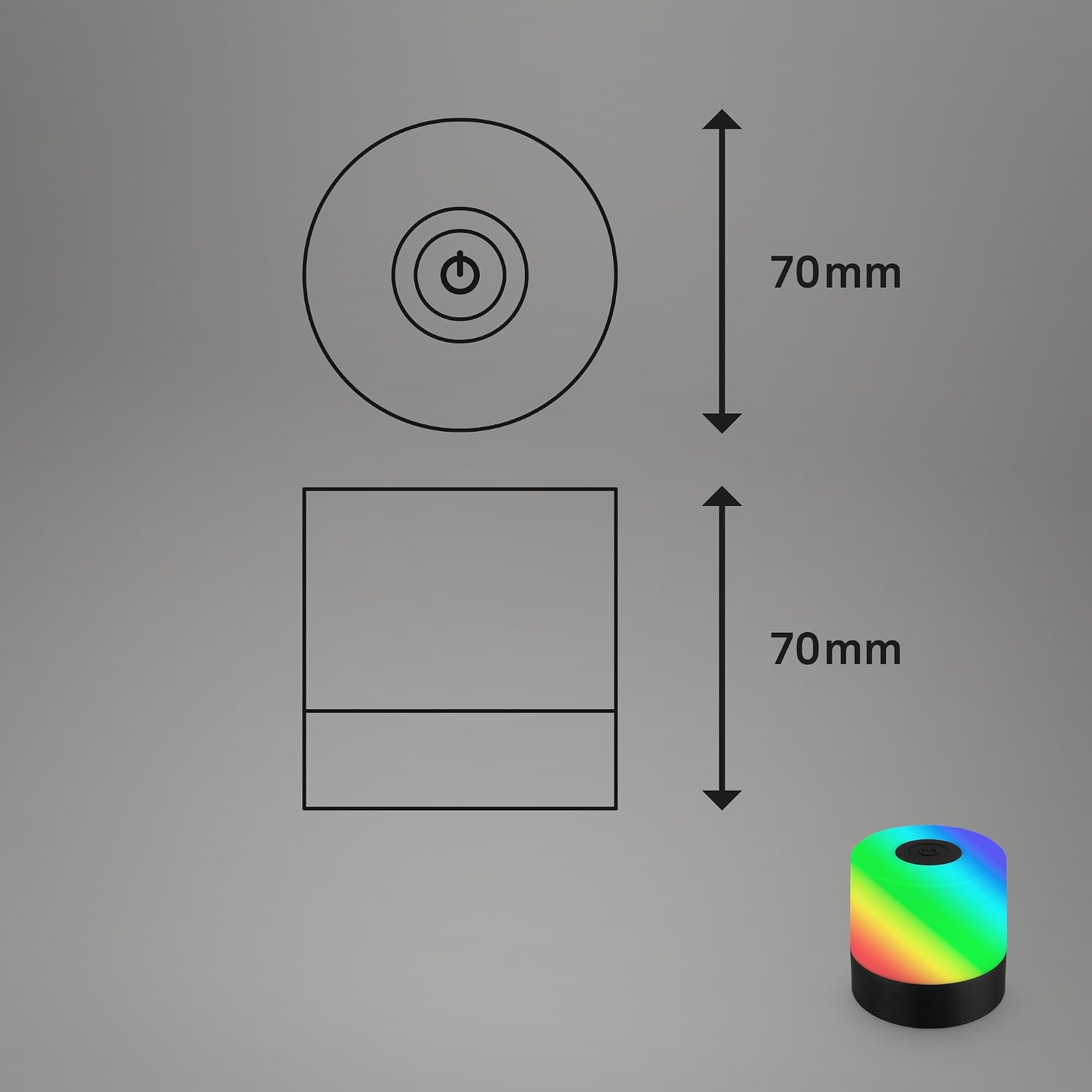 BRILONER - Mini lampe de table LED sans fil, Lampe de chevet à intensité variable Touch, Lampe de bureau, Lampe de lecture, Lampe de table extérieure & intérieure, Bleu