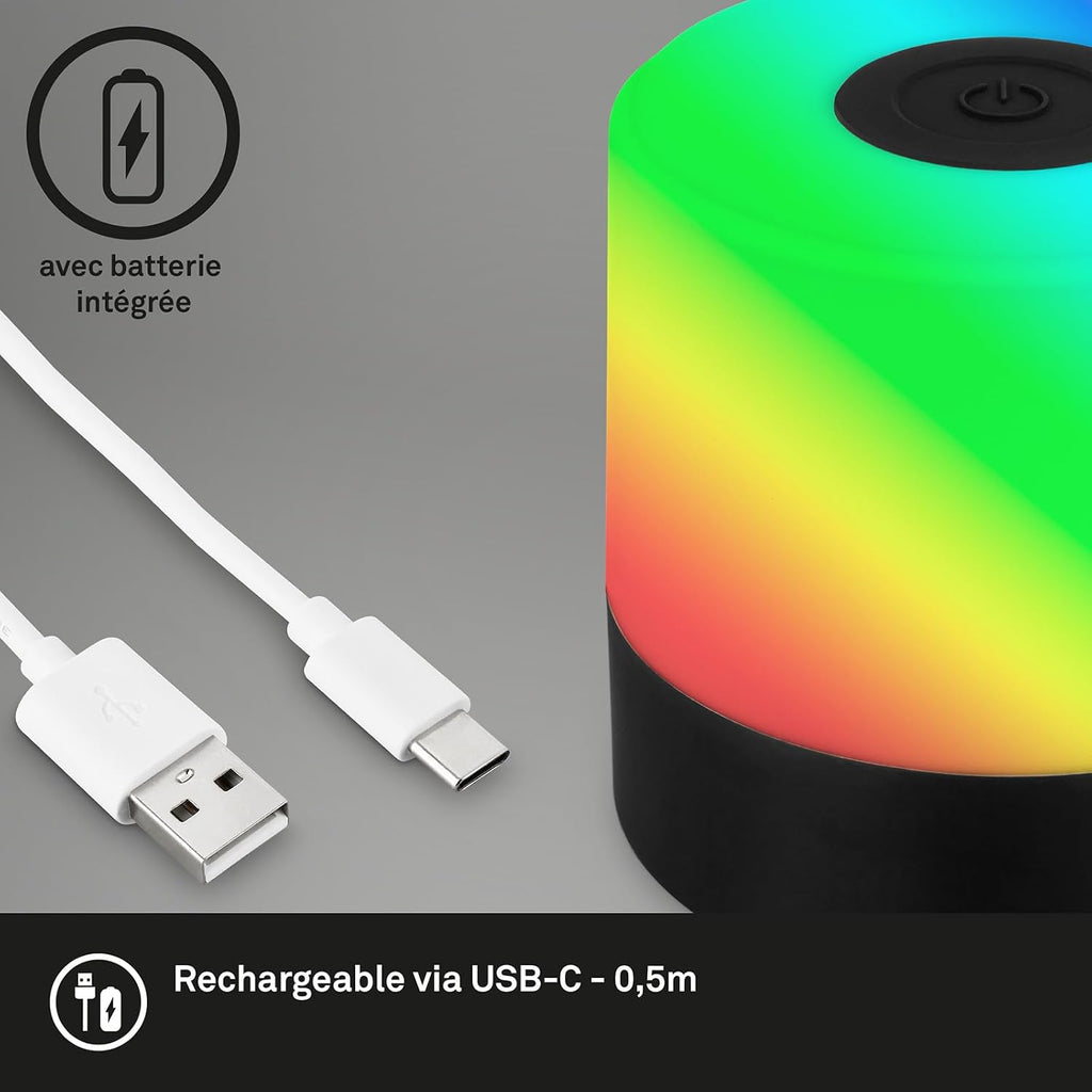 BRILONER - Mini lampe de table LED sans fil, Lampe de chevet à intensité variable Touch, Lampe de bureau, Lampe de lecture, Lampe de table extérieure & intérieure, Bleu