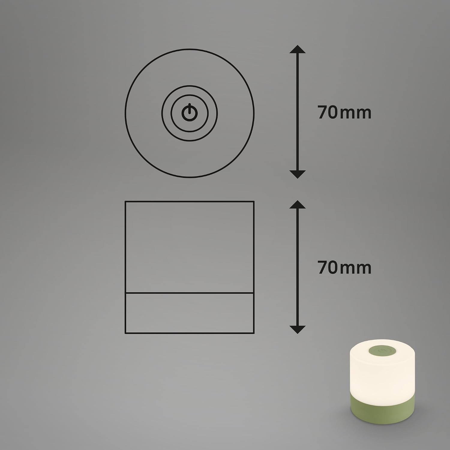 BRILONER - Mini lampe de table LED sans fil, Lampe de chevet à intensité variable Touch, Lampe de bureau, Lampe de lecture, Lampe de table extérieure & intérieure, Bleu