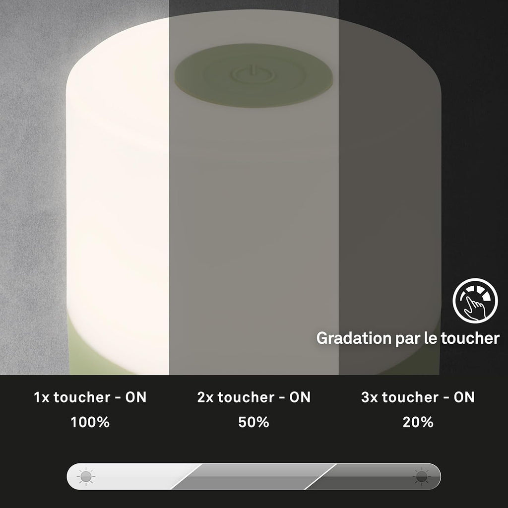 BRILONER - Mini lampe de table LED sans fil, Lampe de chevet à intensité variable Touch, Lampe de bureau, Lampe de lecture, Lampe de table extérieure & intérieure, Bleu