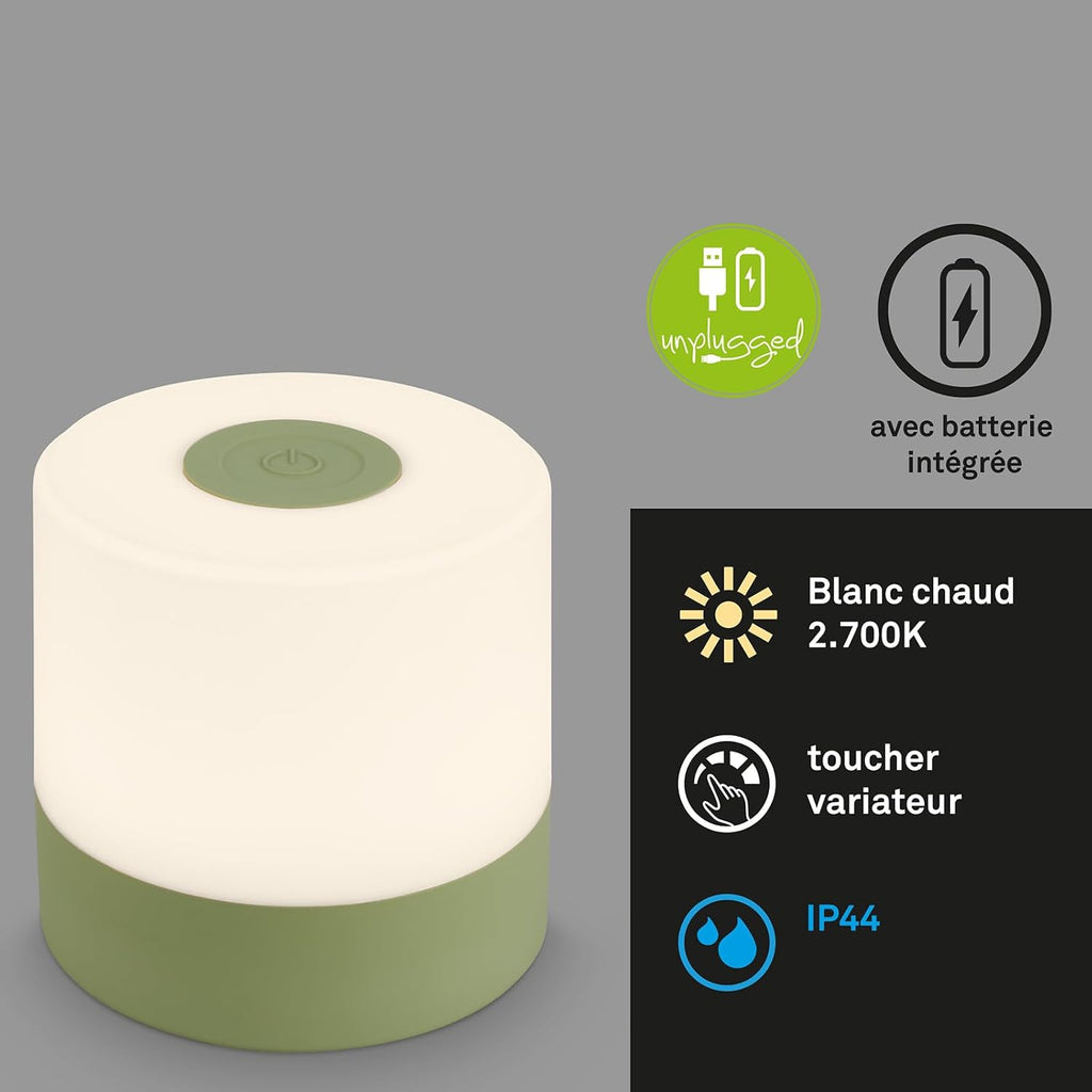 BRILONER - Mini lampe de table LED sans fil, Lampe de chevet à intensité variable Touch, Lampe de bureau, Lampe de lecture, Lampe de table extérieure & intérieure, Bleu