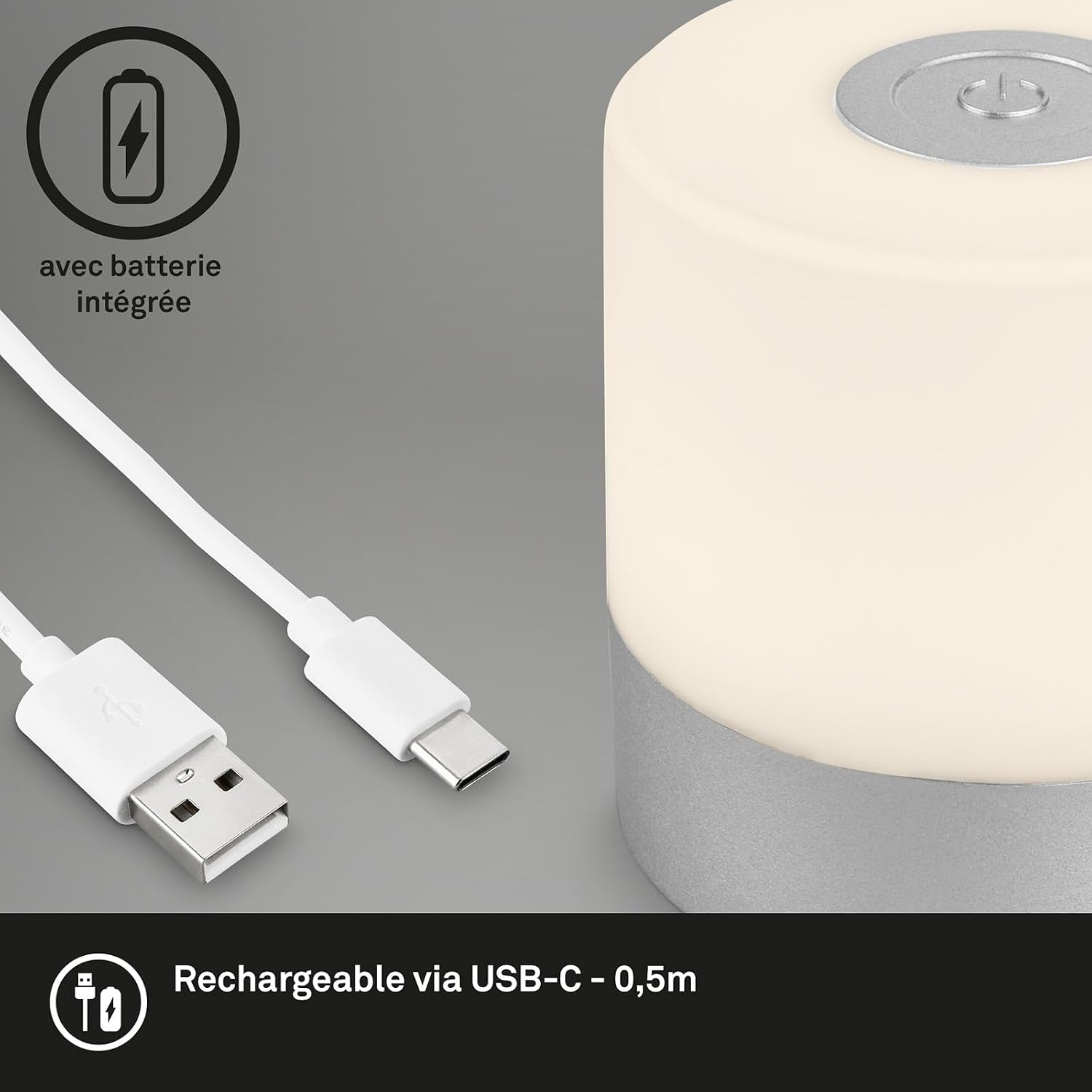 BRILONER - Mini lampe de table LED sans fil, Lampe de chevet à intensité variable Touch, Lampe de bureau, Lampe de lecture, Lampe de table extérieure & intérieure, Bleu