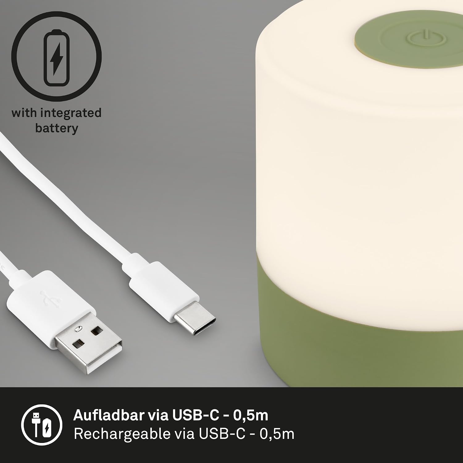 BRILONER - Mini lampe de table LED sans fil, Lampe de chevet à intensité variable Touch, Lampe de bureau, Lampe de lecture, Lampe de table extérieure & intérieure, Bleu