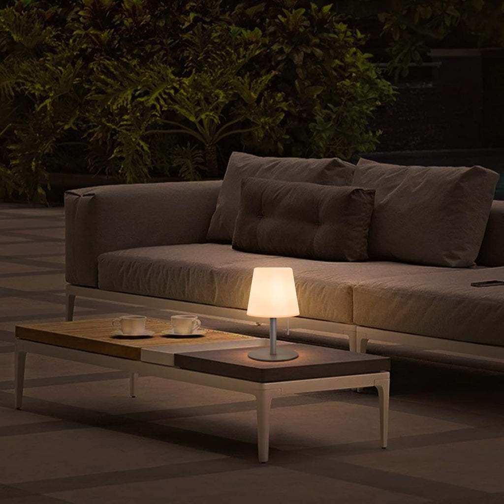MALUX Lampe de Table sans fil 8 couleurs Blanc chaud Dimmable Lampe Table exterieur Rechargeable IP54 étanche Décoration idéale pour votre maison et votre jardin Table à manger (Gris)