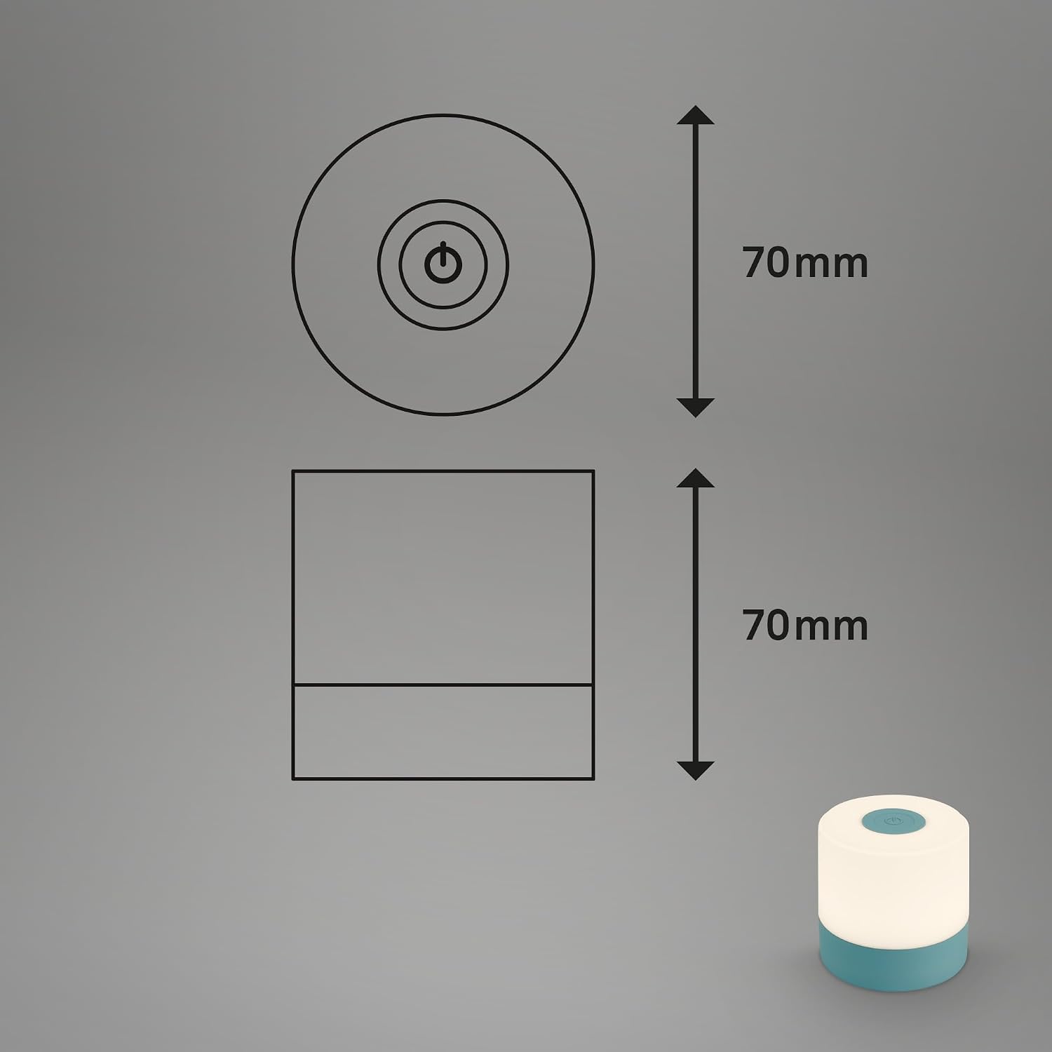 BRILONER - Mini lampe de table LED sans fil, Lampe de chevet à intensité variable Touch, Lampe de bureau, Lampe de lecture, Lampe de table extérieure & intérieure, Bleu