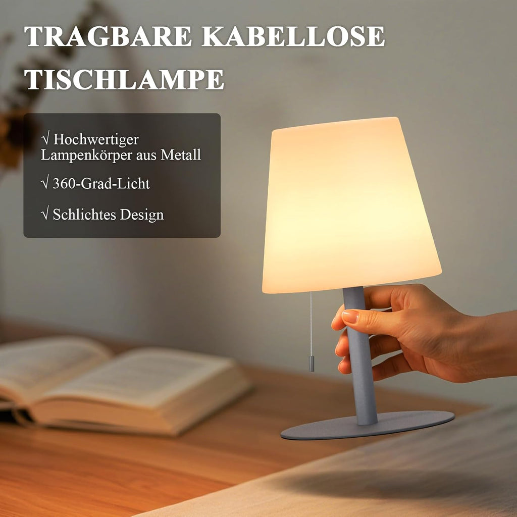 MALUX Lampe de Table sans fil 8 couleurs Blanc chaud Dimmable Lampe Table exterieur Rechargeable IP54 étanche Décoration idéale pour votre maison et votre jardin Table à manger (Gris)