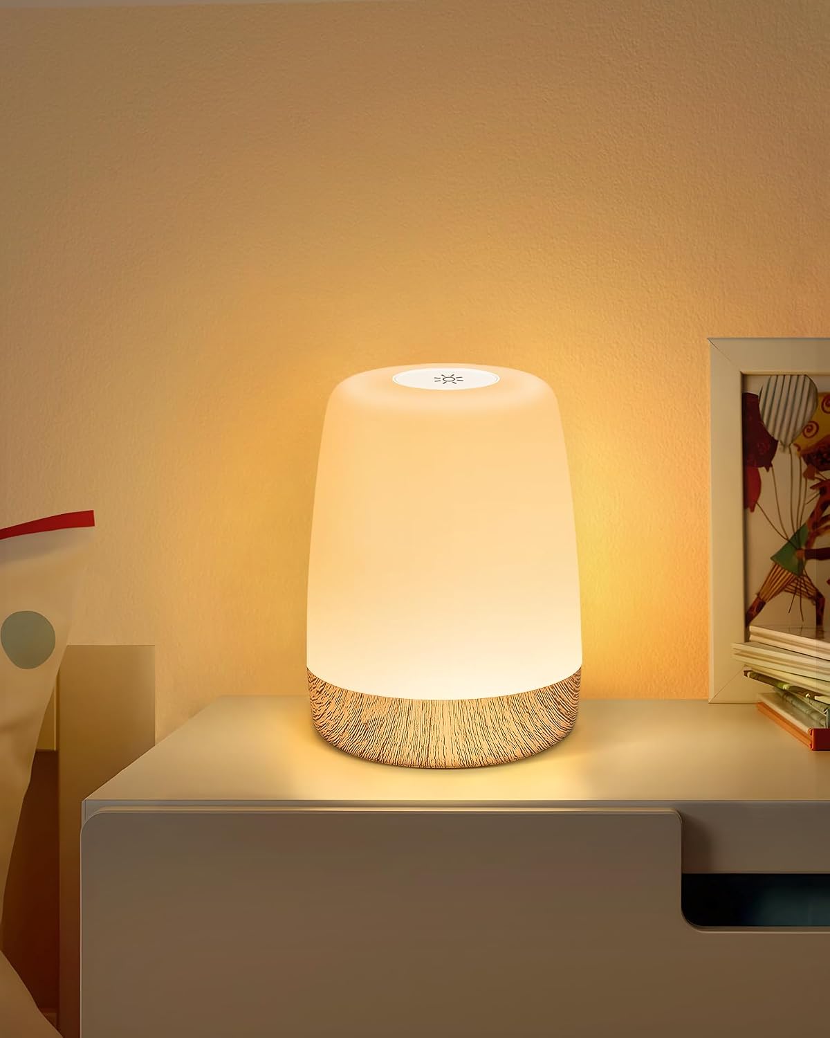 Lampe de Chevet Tactile Intensité Variable, 5 Modes & 256 Couleurs RVB Changement Veilleuse Bébé Enfants Adulte, Lampe d'allaitement LED Rechargeable USB, Lampe de table Sans Fil pour Chambre Ambiance