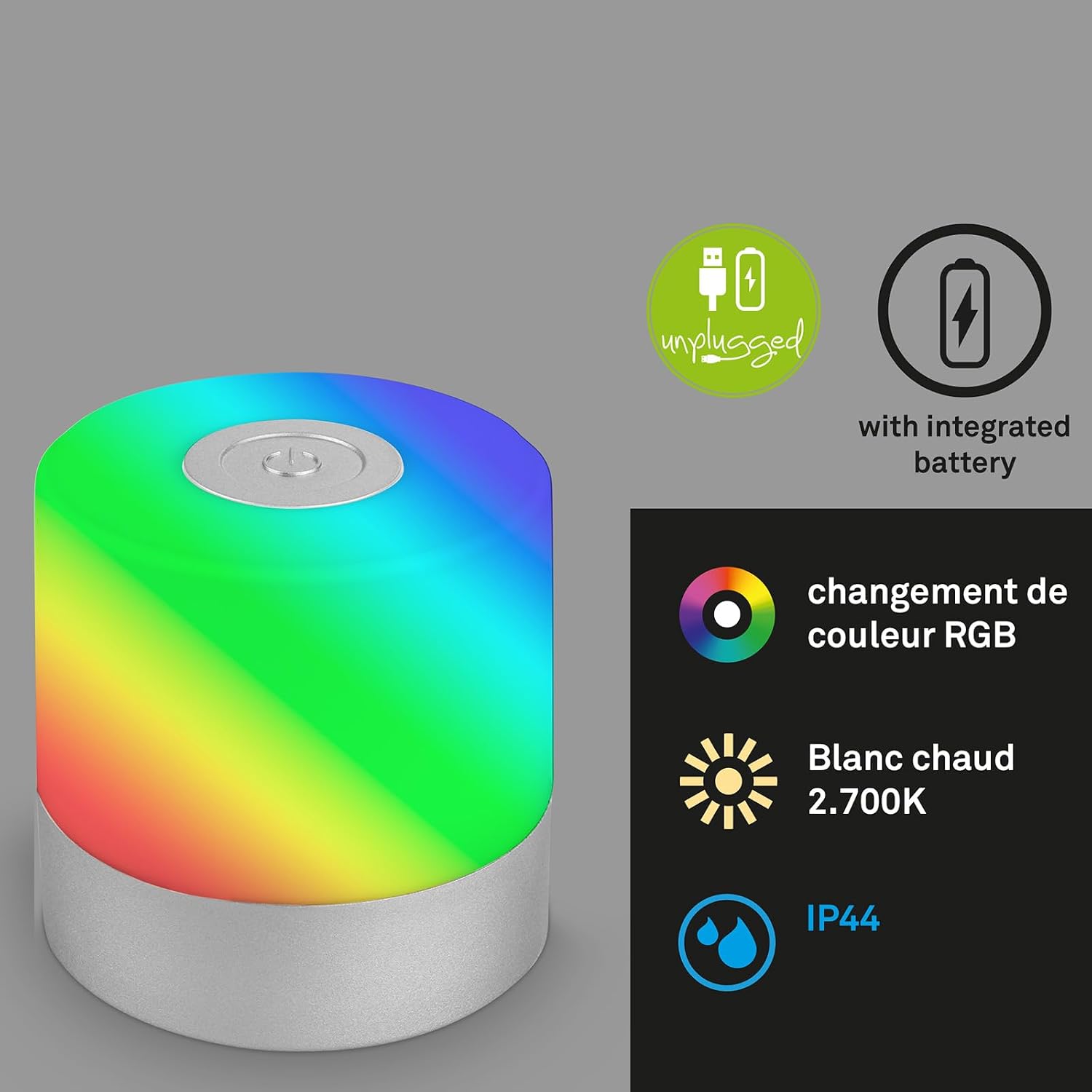 BRILONER - Mini lampe de table LED sans fil, Lampe de chevet à intensité variable Touch, Lampe de bureau, Lampe de lecture, Lampe de table extérieure & intérieure, Bleu