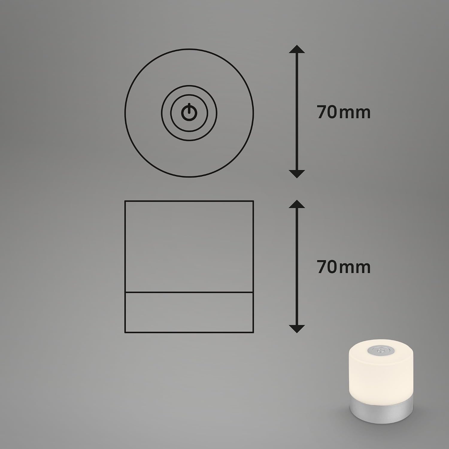 BRILONER - Mini lampe de table LED sans fil, Lampe de chevet à intensité variable Touch, Lampe de bureau, Lampe de lecture, Lampe de table extérieure & intérieure, Bleu