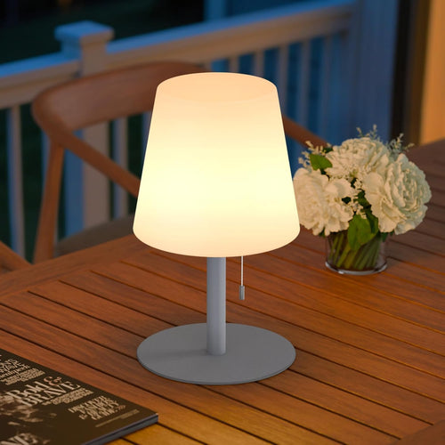 MALUX Lampe de Table sans fil 8 couleurs Blanc chaud Dimmable Lampe Table exterieur Rechargeable IP54 étanche Décoration idéale pour votre maison et votre jardin Table à manger (Gris)