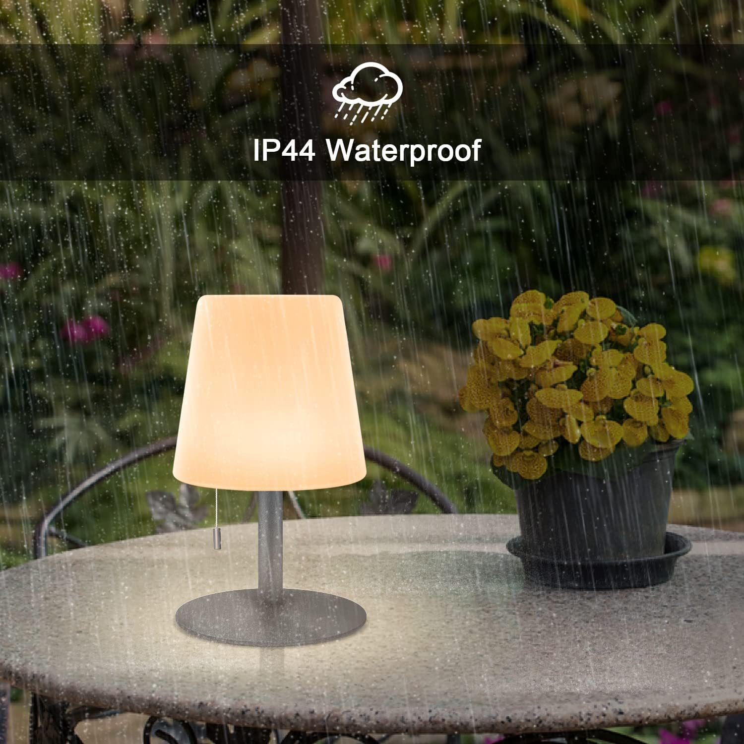 MALUX Lampe de Table sans fil 8 couleurs Blanc chaud Dimmable Lampe Table exterieur Rechargeable IP54 étanche Décoration idéale pour votre maison et votre jardin Table à manger (Gris)