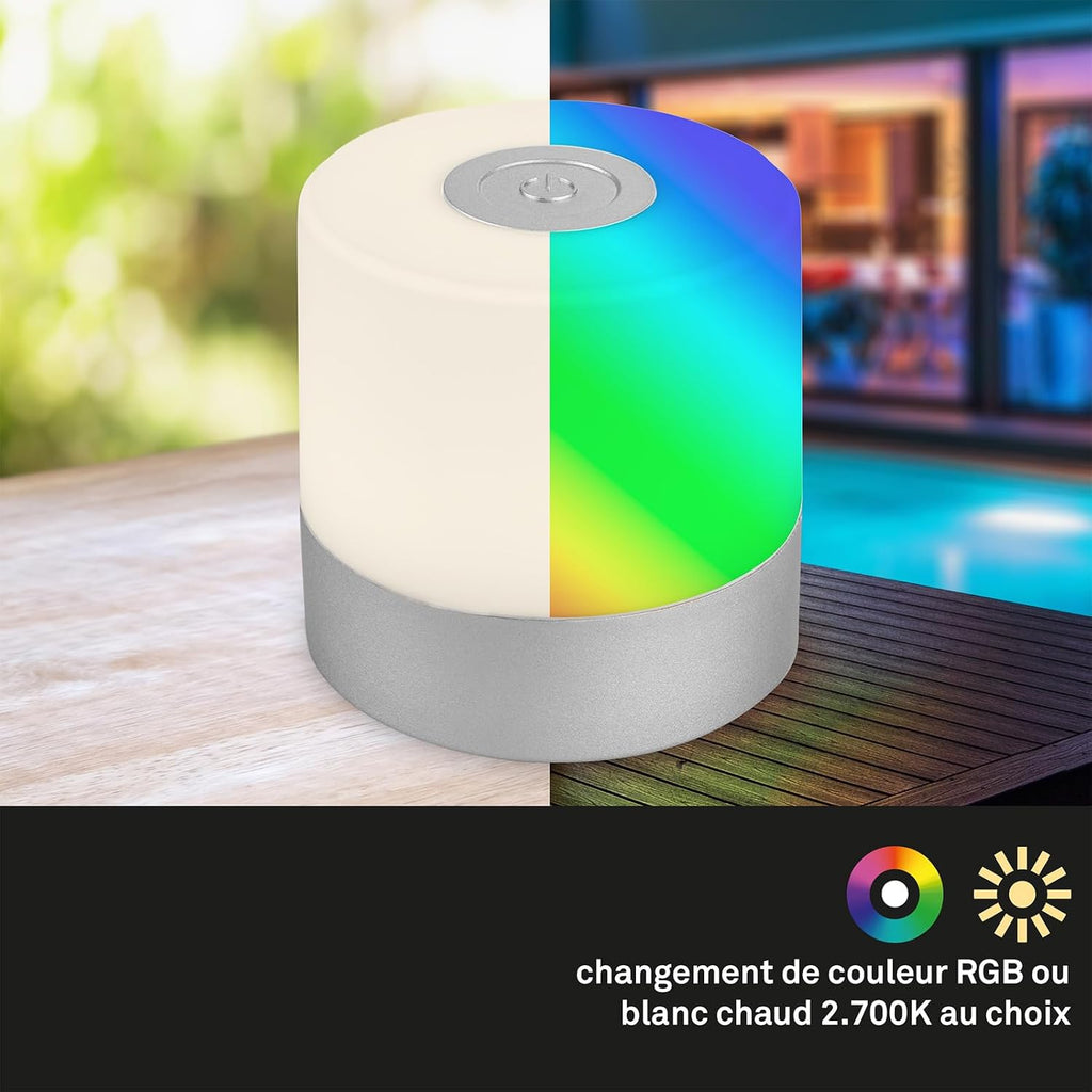 BRILONER - Mini lampe de table LED sans fil, Lampe de chevet à intensité variable Touch, Lampe de bureau, Lampe de lecture, Lampe de table extérieure & intérieure, Bleu
