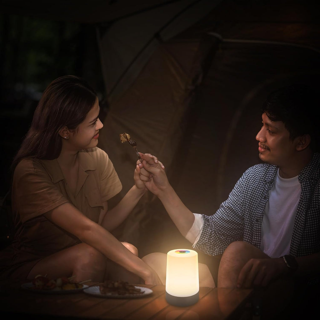 BRILONER - Mini lampe de table LED sans fil, Lampe de chevet à intensité variable Touch, Lampe de bureau, Lampe de lecture, Lampe de table extérieure & intérieure, Bleu