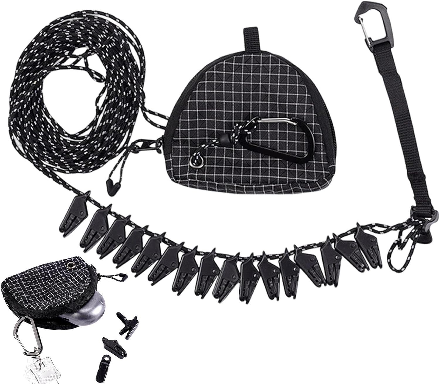 Corde à Linge Portable Renforcé Antidérapant Portable Et Coupe-Vent | Ligne de séchage pour vêtements Pour balcon rampe salle de bain hôtel maison d'hôtes cour camping plage