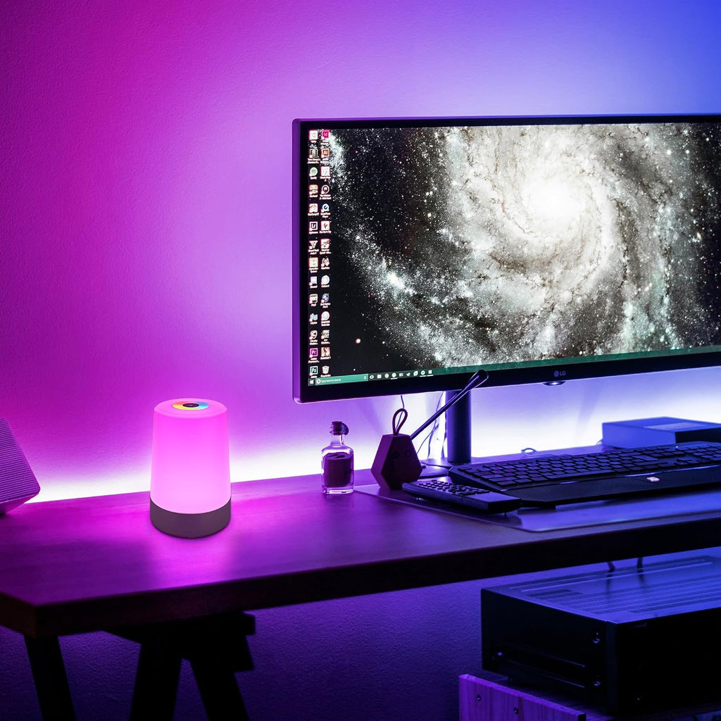 BRILONER - Mini lampe de table LED sans fil, Lampe de chevet à intensité variable Touch, Lampe de bureau, Lampe de lecture, Lampe de table extérieure & intérieure, Bleu