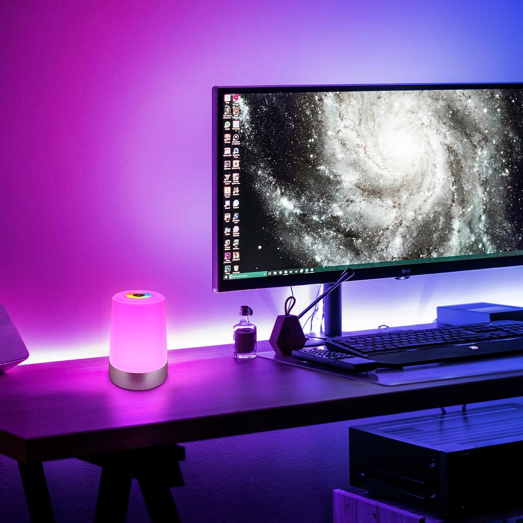 BRILONER - Mini lampe de table LED sans fil, Lampe de chevet à intensité variable Touch, Lampe de bureau, Lampe de lecture, Lampe de table extérieure & intérieure, Bleu