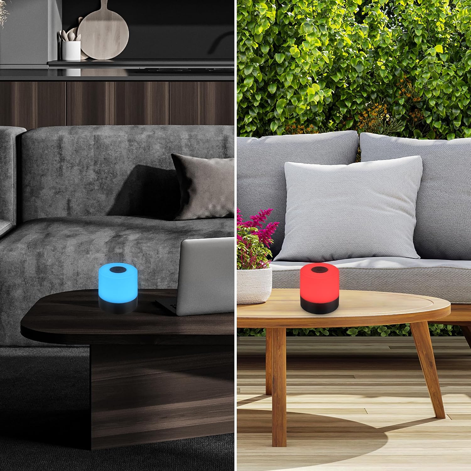 BRILONER - Mini lampe de table LED sans fil, Lampe de chevet à intensité variable Touch, Lampe de bureau, Lampe de lecture, Lampe de table extérieure & intérieure, Bleu