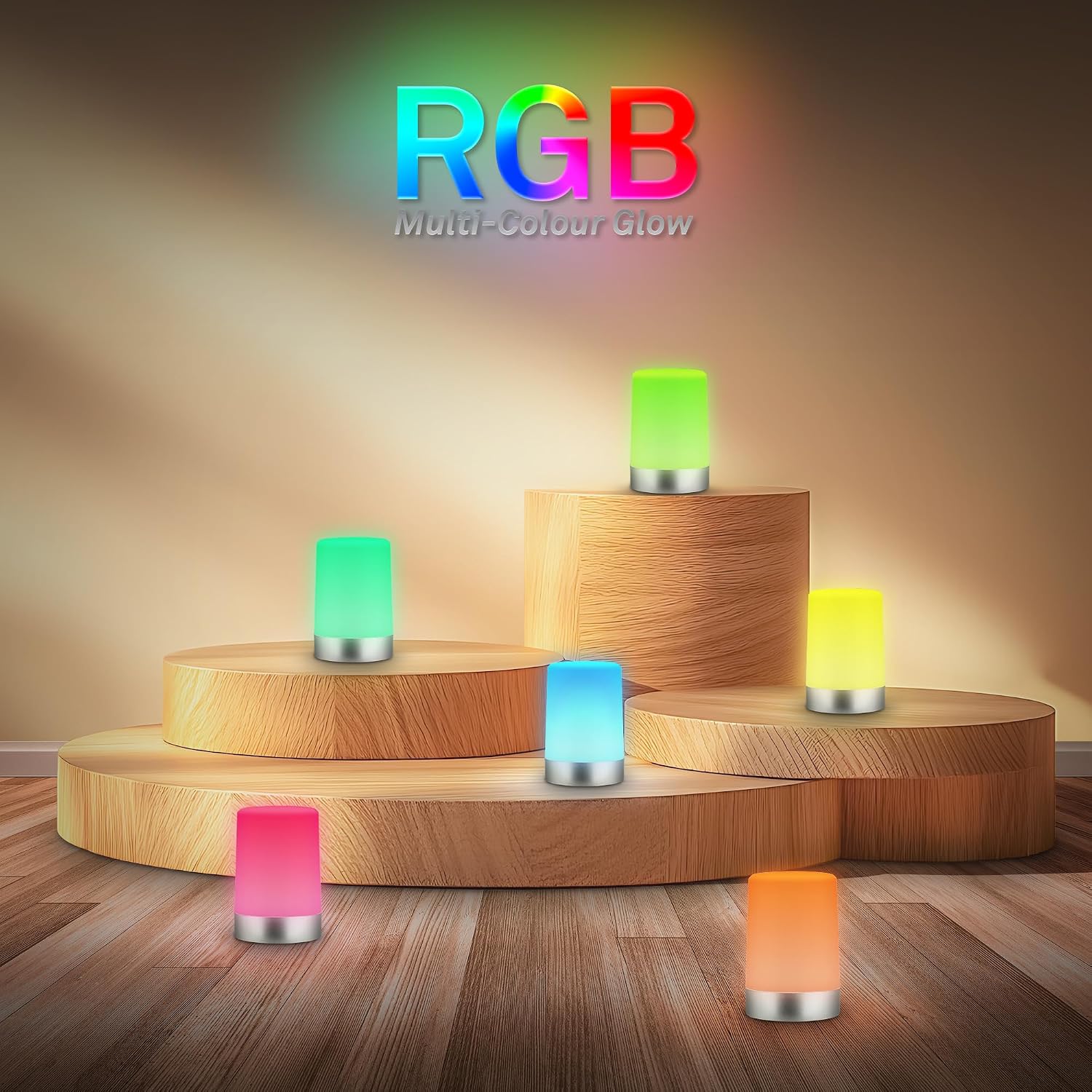 BRILONER - Mini lampe de table LED sans fil, Lampe de chevet à intensité variable Touch, Lampe de bureau, Lampe de lecture, Lampe de table extérieure & intérieure, Bleu