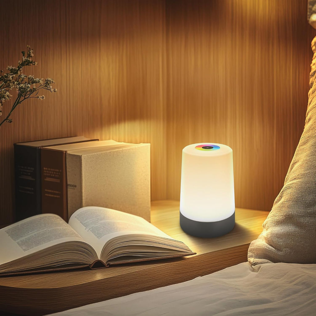 BRILONER - Mini lampe de table LED sans fil, Lampe de chevet à intensité variable Touch, Lampe de bureau, Lampe de lecture, Lampe de table extérieure & intérieure, Bleu