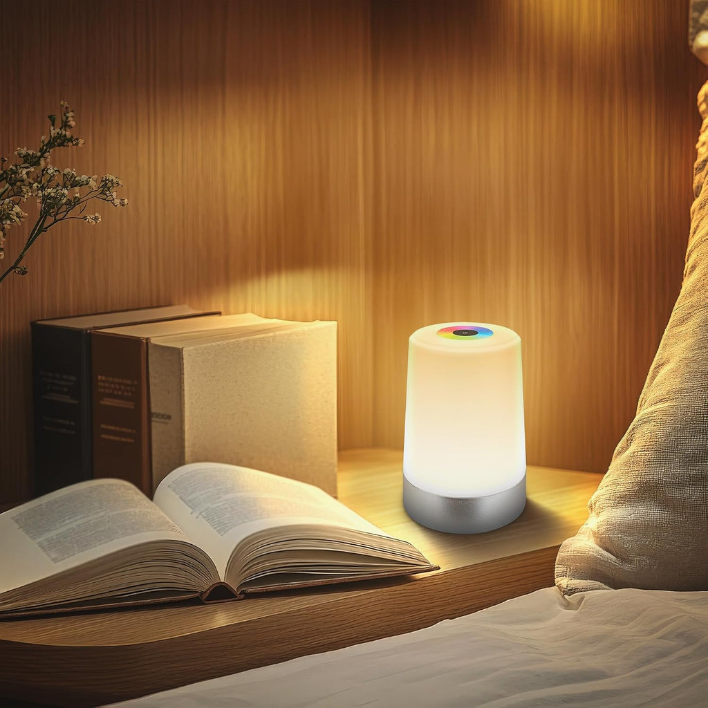 BRILONER - Mini lampe de table LED sans fil, Lampe de chevet à intensité variable Touch, Lampe de bureau, Lampe de lecture, Lampe de table extérieure & intérieure, Bleu
