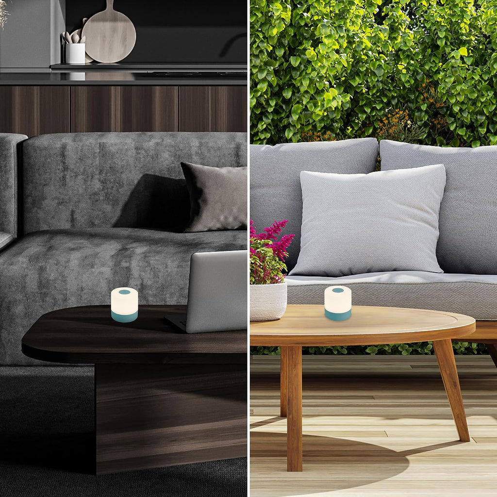 BRILONER - Mini lampe de table LED sans fil, Lampe de chevet à intensité variable Touch, Lampe de bureau, Lampe de lecture, Lampe de table extérieure & intérieure, Bleu